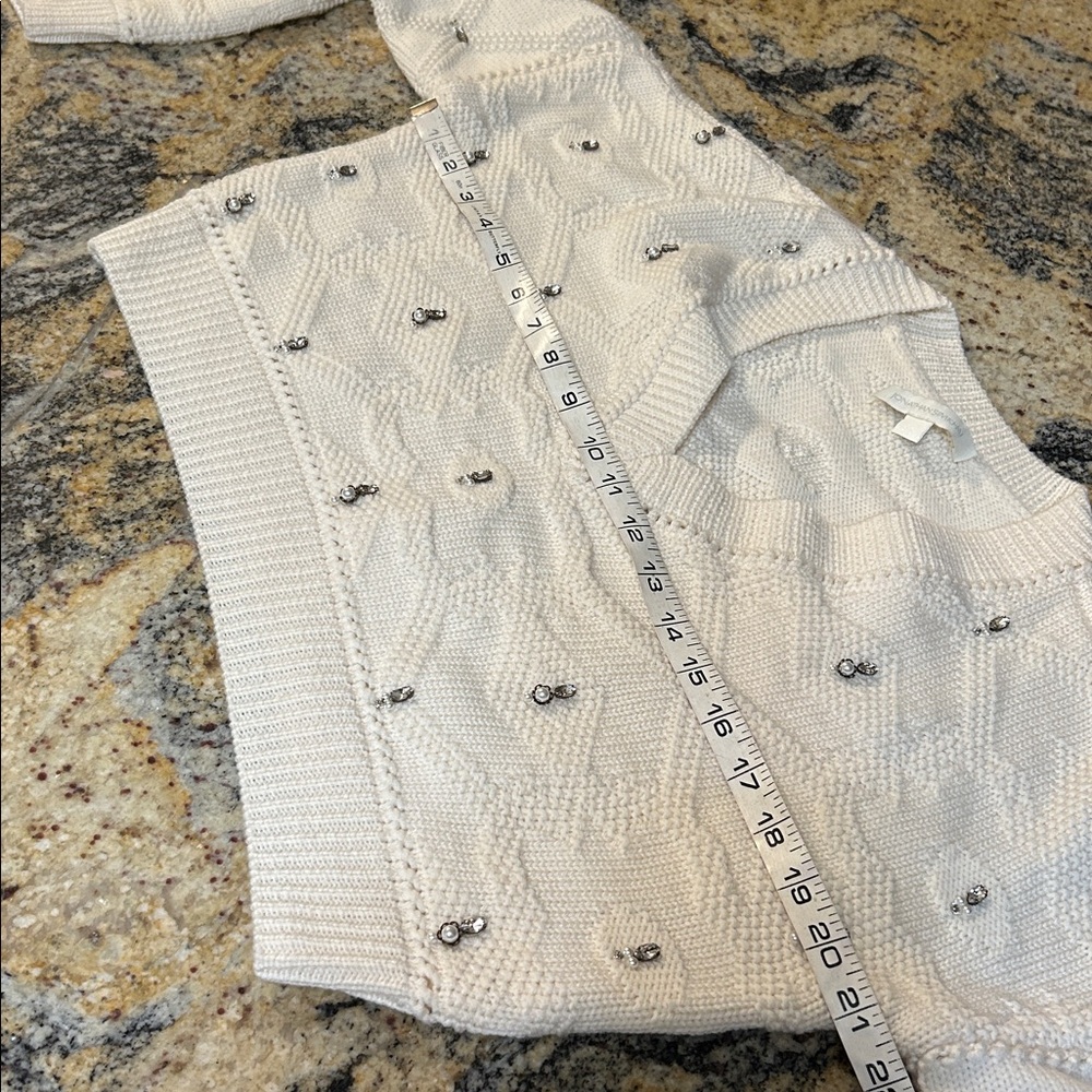 Jonathan Simkhai wool pearl rhinestone sweater - Picture 11 of 13